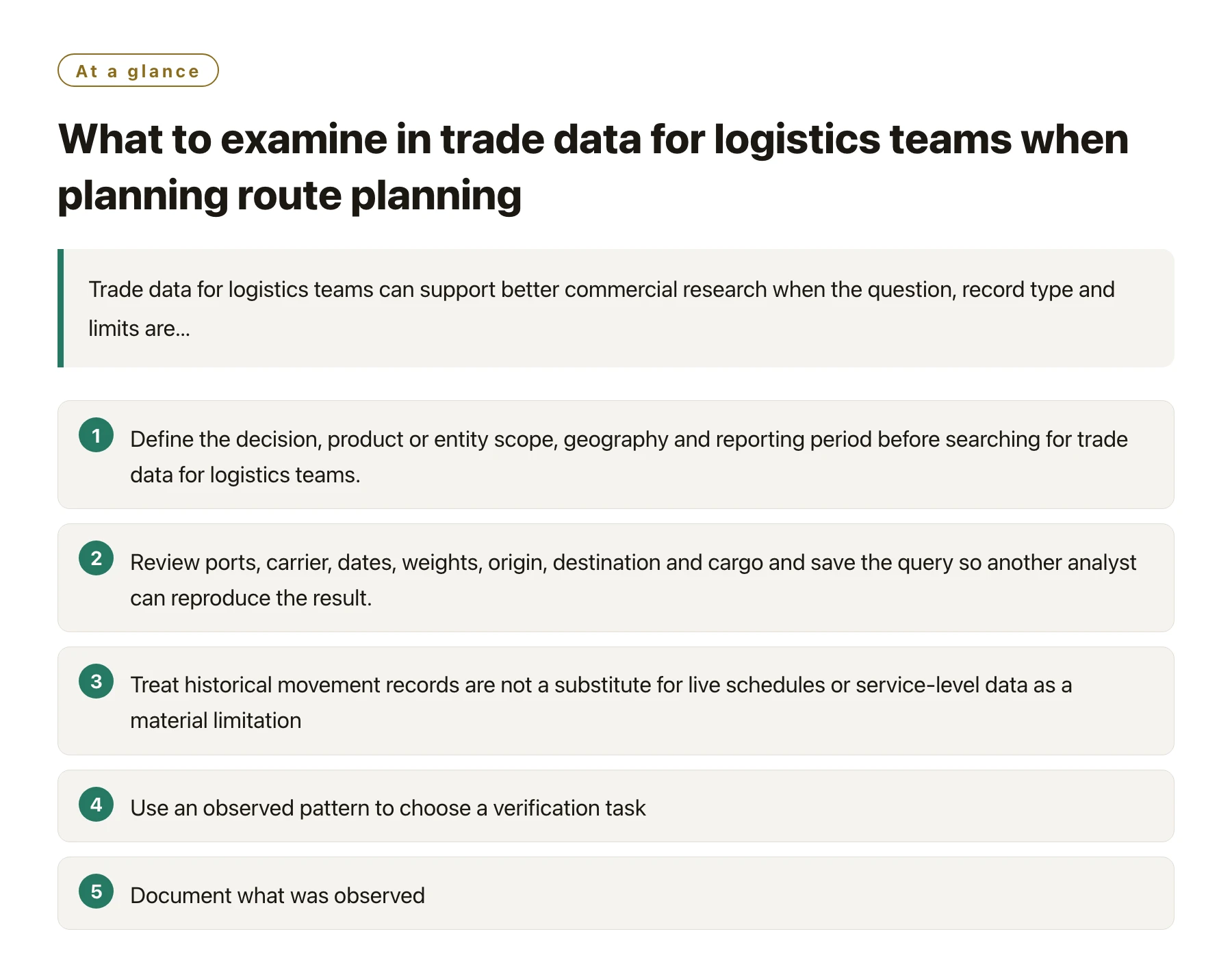 What to examine in trade data for logistics teams when planning route planning——全文要点速览